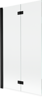 Mexen Mist vasemman kulman 2-osainen suihkuseinä 100 x 150 cm, läpinäkyvä, musta - 8A9-100-002-70-00-L