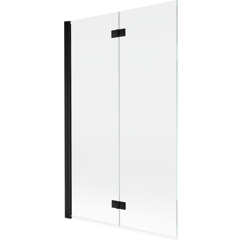 Mexen Mist Badewannenabtrennung 2-flügelig links 110 x 150 cm, transparent, schwarz - 8A9-110-002-70-00-L