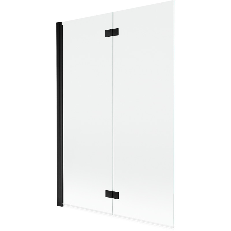 Mexen Mist lijevi dvokrilni paravan za kadu 120 x 150 cm, proziran, crni - 8A9-120-002-70-00-L