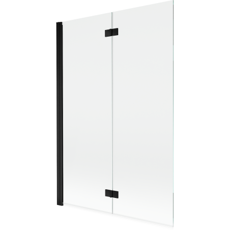 Mexen Mist lijevi dvokrilni paravan za kadu 120 x 150 cm, proziran, crni - 8A9-120-002-70-00-L