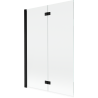 Mexen Mist paroi de douche pliable à 2 volets côté gauche 120 x 150 cm, transparent, noir - 8A9-120-002-70-00-L