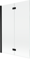 Mexen Mist 2-panel left shower screen 120 x 150 cm, transparent, black - 8A9-120-002-70-00-L