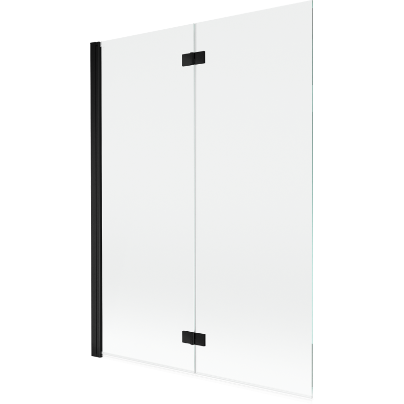 Mexen Mist douchewand 2-delig links 130 x 150 cm, transparant, zwart - 8A9-130-002-70-00-L
