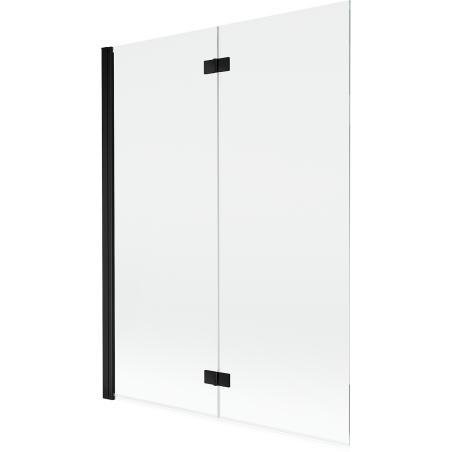 Mexen Mist douchewand 2-delig links 130 x 150 cm, transparant, zwart - 8A9-130-002-70-00-L