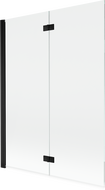 Mexen Mist vasen 2-ovinen suihkuseinä 130 x 150 cm, läpinäkyvä, musta - 8A9-130-002-70-00-L