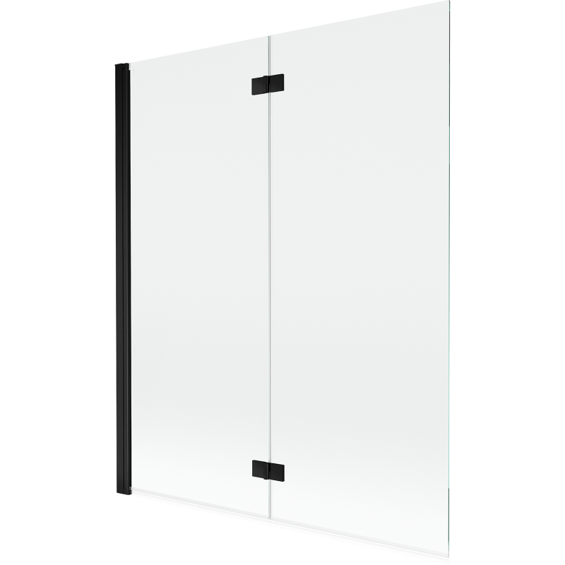 Mexen Mist douchewand 2-delig links 140 x 150 cm, transparant, zwart - 8A9-140-002-70-00-L
