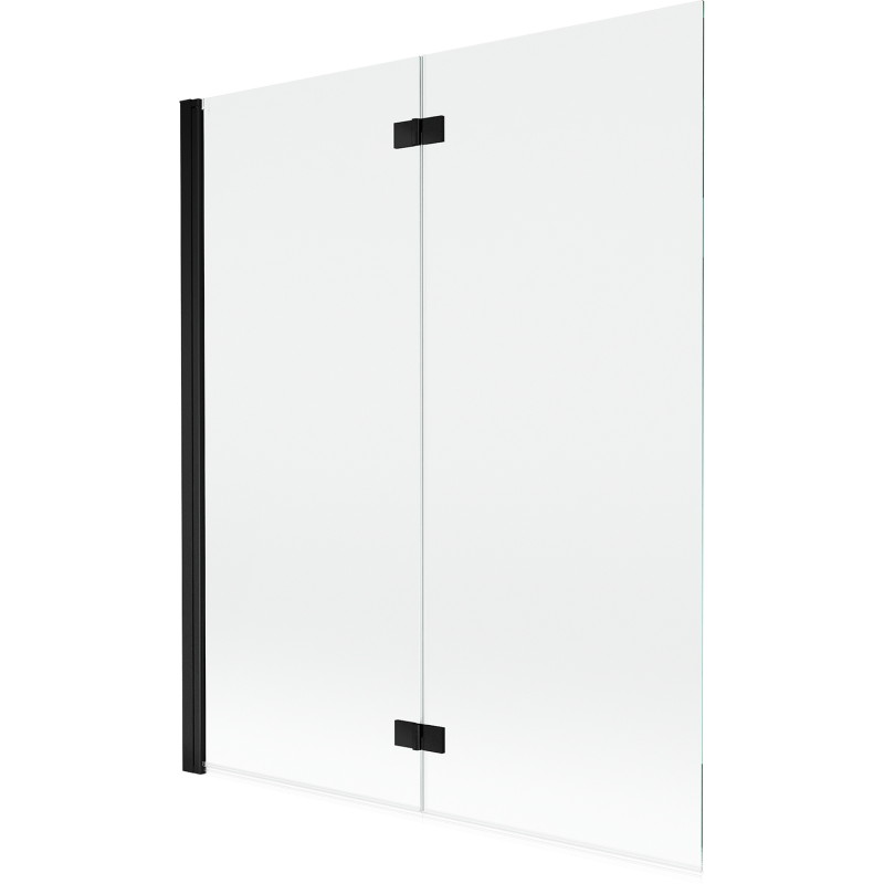 Mexen Mist paravan za kadu s 2 krila lijevi 140 x 150 cm, proziran, crni - 8A9-140-002-70-00-L