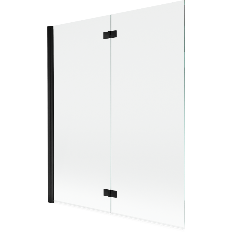 Mexen Mist parawan nawannowy 2-skrzydłowy lewy 140 x 150 cm, transparent, czarny - 8A9-140-002-70-00-L