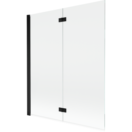 Mexen Mist paravan za kadu s 2 krila lijevi 140 x 150 cm, proziran, crni - 8A9-140-002-70-00-L