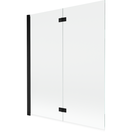 Mexen Mist tvådelad duschvägg vänster 140 x 150 cm, transparent, svart - 8A9-140-002-70-00-L