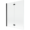 Mexen Mist 2-panel left shower screen 140 x 150 cm, transparent, black - 8A9-140-002-70-00-L