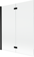Mexen Mist διπλή συρόμενη πόρτα μπάνιου αριστερή 140 x 150 cm, διάφανη, μαύρη
