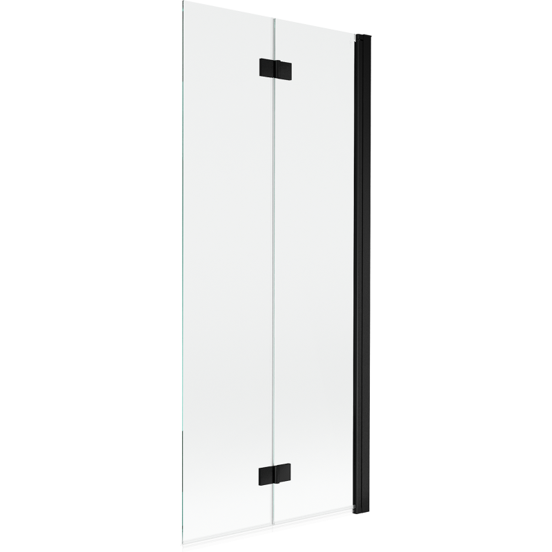 Mexen Mist paroi de baignoire à 2 volets droite 80 x 150 cm, transparent, noir - 8A9-080-002-70-00-P