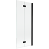 Mexen Mist Duschwand, 2-flüglech, riets, 80 x 150 cm, transparent, schwaarz - 8A9-080-002-70-00-P