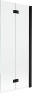Mexen Mist douchewand 2-delig rechts 80 x 150 cm, transparant, zwart - 8A9-080-002-70-00-P