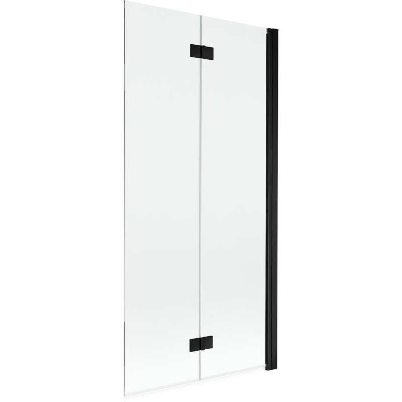 Mexen Mist badwand 2-delig rechts 90 x 150 cm, transparant, zwart - 8A9-090-002-70-00-P