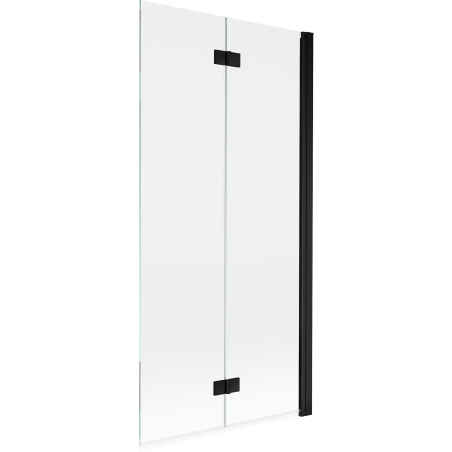 Mexen Mist badwand 2-delig rechts 90 x 150 cm, transparant, zwart - 8A9-090-002-70-00-P