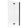 Mexen Mist Duschtrennwand 2-flügelig rechts 100 x 150 cm, transparent, schwarz - 8A9-100-002-70-00-P