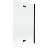 Mexen Mist dvoslojni zastor za tuš 110 x 150 cm, proziran, crni - 8A9-110-002-70-00-P