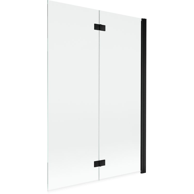 Mexen Mist parawan nawannowy 2-skrzydłowy prawy 120 x 150 cm, transparent, czarny - 8A9-120-002-70-00-P