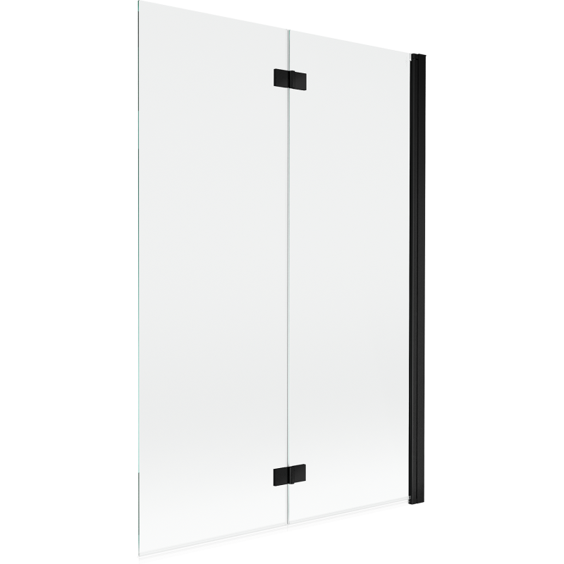 Mexen Mist parede para banho de 2 painéis, lado direito, 120 x 150 cm, transparente, preto - 8A9-120-002-70-00-P