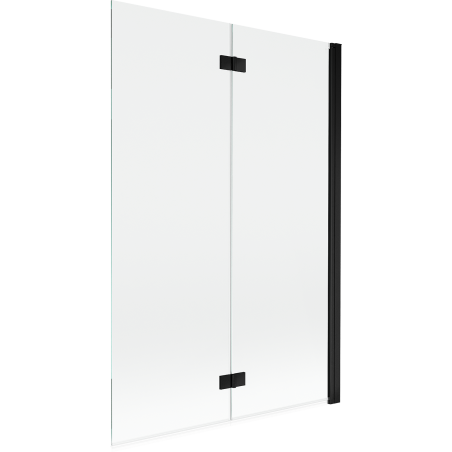 Mexen Mist parawan nawannowy 2-skrzydłowy prawy 120 x 150 cm, transparent, czarny - 8A9-120-002-70-00-P