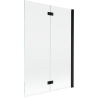 Mexen Mist parawan nawannowy 2-skrzydłowy prawy 120 x 150 cm, transparent, czarny - 8A9-120-002-70-00-P