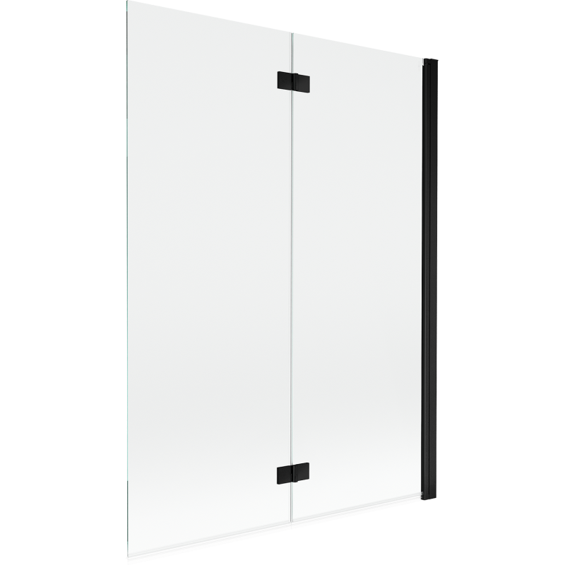 Mexen Mist badwand met 2 panelen rechts 130 x 150 cm, transparant, zwart - 8A9-130-002-70-00-P