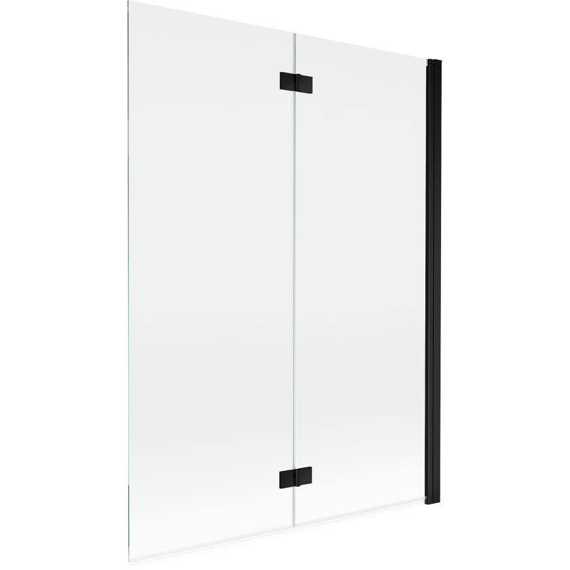 Paroi de douche à 2 volets Mexen Mist droite 130 x 150 cm, transparent, noir - 8A9-130-002-70-00-P