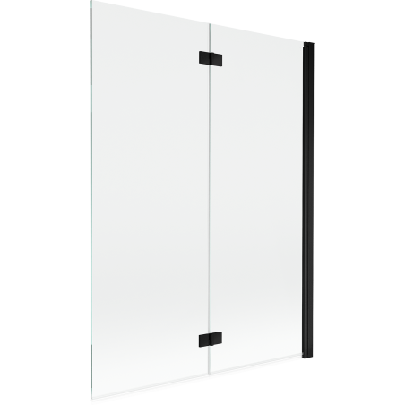 Mexen Mist badwand met 2 panelen rechts 130 x 150 cm, transparant, zwart - 8A9-130-002-70-00-P