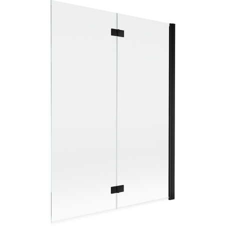 Paroi de douche à 2 volets Mexen Mist droite 130 x 150 cm, transparent, noir - 8A9-130-002-70-00-P