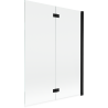 Mexen Mist παραβάν μπάνιου με 2 φύλλα δεξιά 130 x 150 cm, διαφανές, μαύρο