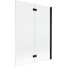 Paroi de douche à 2 volets Mexen Mist droite 130 x 150 cm, transparent, noir - 8A9-130-002-70-00-P