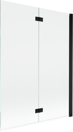 Mexen Mist παραβάν μπάνιου με 2 φύλλα δεξιά 130 x 150 cm, διαφανές, μαύρο