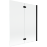 Mexen Mist Duschwand 2-flügelig rechts 140 x 150 cm, transparent, schwarz - 8A9-140-002-70-00-P