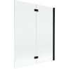 Paroi de douche Mexen Mist à 2 panneaux droite 140 x 150 cm, transparent, noir - 8A9-140-002-70-00-P