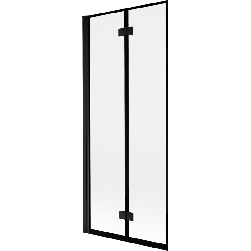 Mexen Mist Badewannenfaltwand 2-flügelig links 80 x 150 cm, schwarzer Rahmen, schwarz - 8A9-080-002-70-70-L