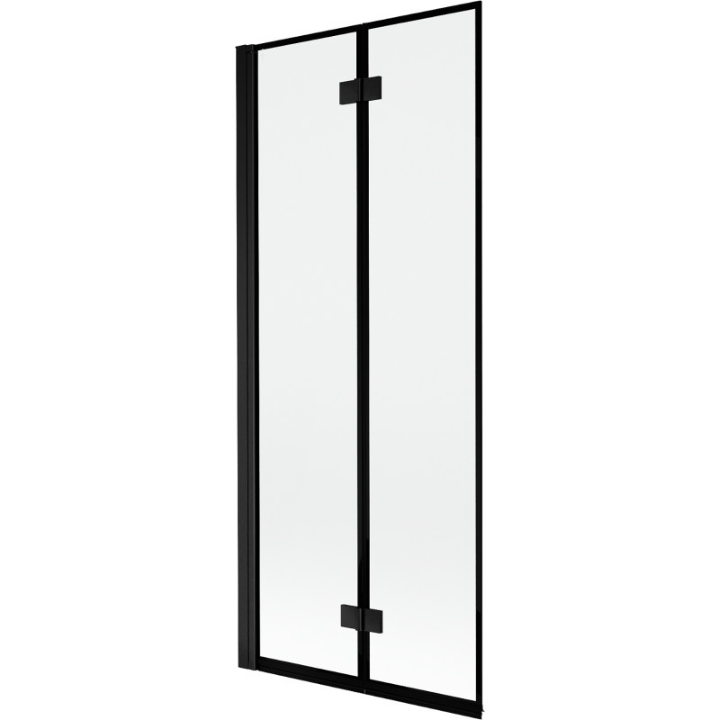 Mexen Mist vasakuservaline vannitoauks 2-lüliline, 80 x 150 cm, must raam, must - 8A9-080-002-70-70-L