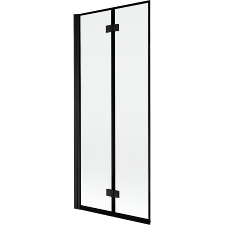 Mexen Mist Badewannenfaltwand 2-flügelig links 80 x 150 cm, schwarzer Rahmen, schwarz - 8A9-080-002-70-70-L