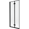 Mexen Mist Badewannenfaltwand 2-flügelig links 80 x 150 cm, schwarzer Rahmen, schwarz - 8A9-080-002-70-70-L