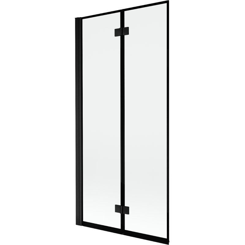 Mexen Mist 2-flügelige Duschwand links 90 x 150 cm, schwarzer Rahmen, schwarz - 8A9-090-002-70-70-L