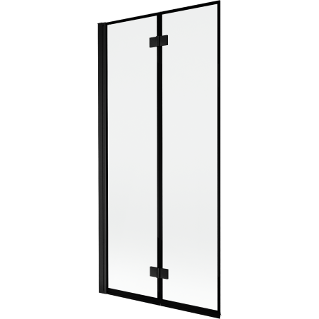Mexen Mist 2-flügelige Duschwand links 90 x 150 cm, schwarzer Rahmen, schwarz - 8A9-090-002-70-70-L
