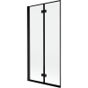 Mexen Mist 2-flügelige Duschwand links 90 x 150 cm, schwarzer Rahmen, schwarz - 8A9-090-002-70-70-L