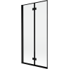 Mexen Mist 2-wing left shower screen 90 x 150 cm, black frame, black - 8A9-090-002-70-70-L