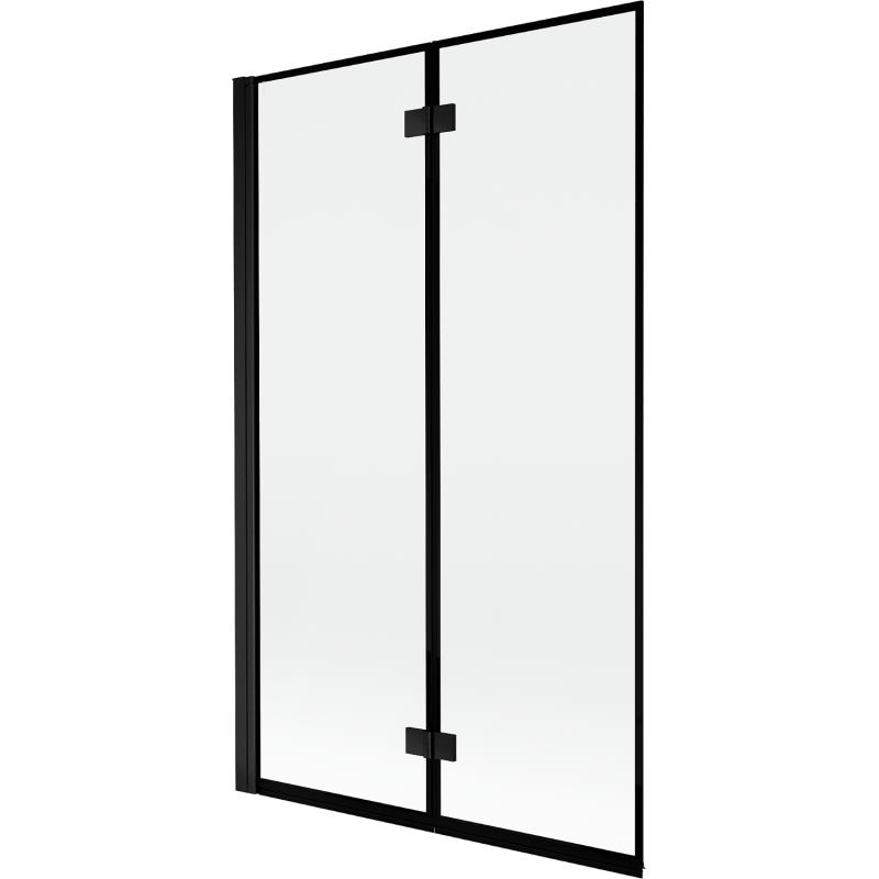 Mexen Mist badwand 2-delig links 110 x 150 cm, zwart frame, zwart - 8A9-110-002-70-70-L