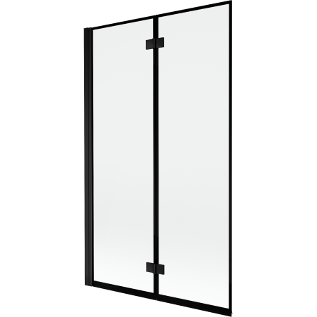 Mexen Mist badwand 2-delig links 110 x 150 cm, zwart frame, zwart - 8A9-110-002-70-70-L