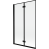 Mexen Mist badwand 2-delig links 110 x 150 cm, zwart frame, zwart - 8A9-110-002-70-70-L