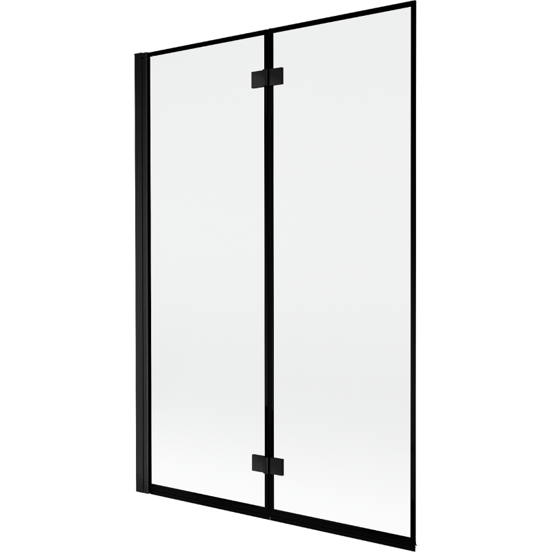 Mexen Mist Duschwand 2-flügelig links 120 x 150 cm, schwarzer Rahmen, schwarz - 8A9-120-002-70-70-L