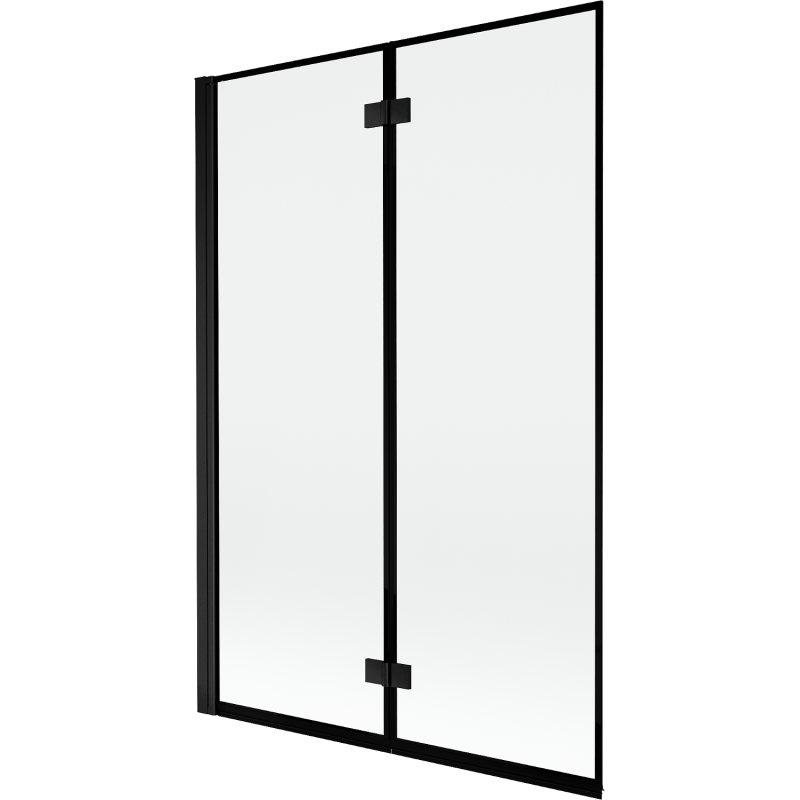 Mexen Mist mampara de ducha de 2 hojas izquierda 120 x 150 cm, marco negro, negro - 8A9-120-002-70-70-L