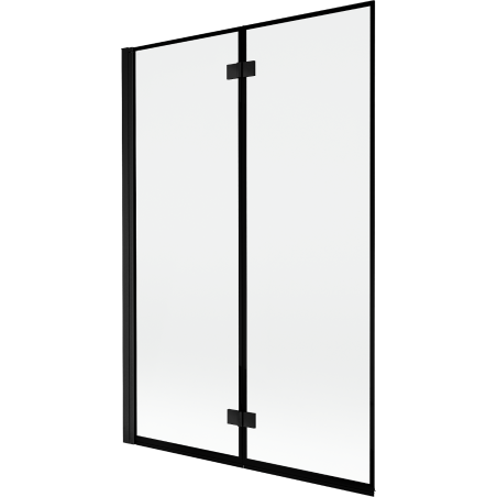 Mexen Mist Duschwand 2-flügelig links 120 x 150 cm, schwarzer Rahmen, schwarz - 8A9-120-002-70-70-L